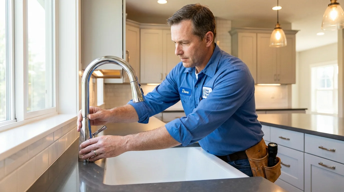 Kitchen faucet installation by Johns Plumbing LLC in Port Huron