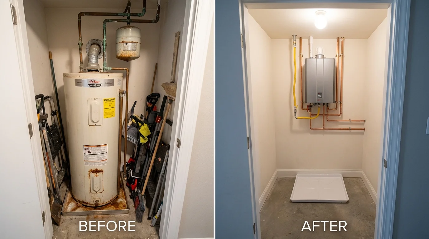Tank water heater versus wall-mounted tankless unit comparison for Port Huron, MI homeowners